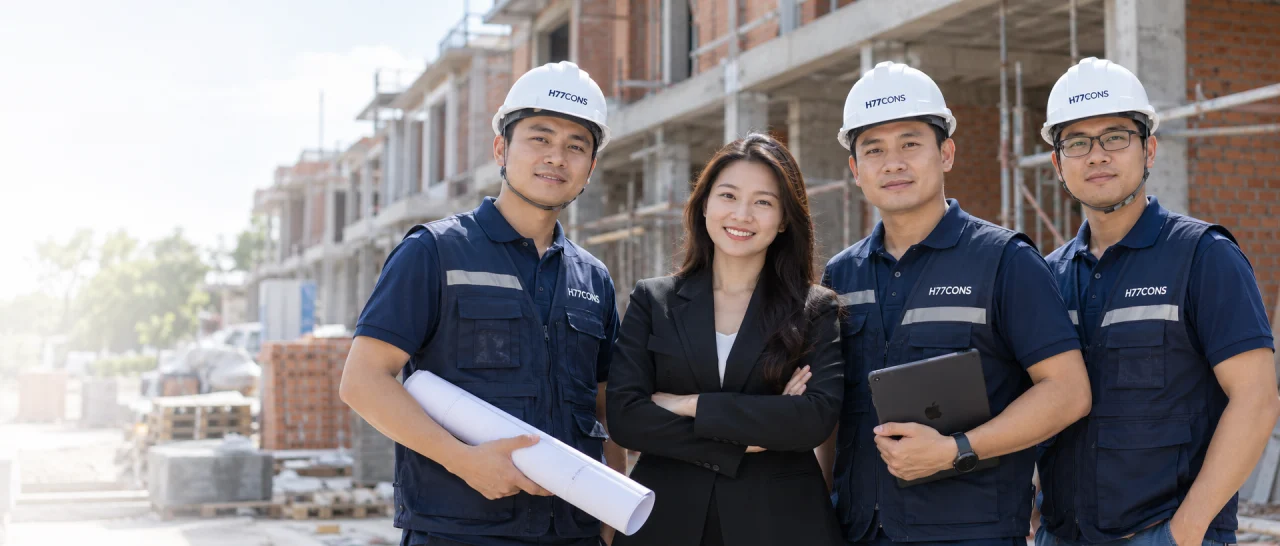 Đội ngũ H77CONS tại công trường